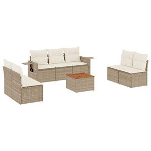 Maison exclusive - salon de jardin avec coussins 8 pcs beige résine tressée