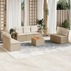 Maison exclusive - salon de jardin avec coussins 8 pcs beige résine tressée