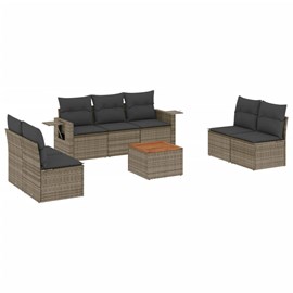 Maison exclusive - salon de jardin 8 pcs avec coussins gris résine tressée