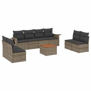 Maison exclusive - salon de jardin 9 pcs avec coussins gris résine tressée