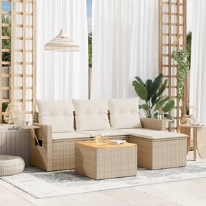 Maison exclusive - salon de jardin avec coussins 5 pcs beige résine tressée