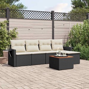 Maison exclusive - salon de jardin 6 pcs avec coussins noir résine tressée