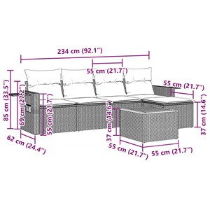 Maison exclusive - salon de jardin 6 pcs avec coussins noir résine tressée