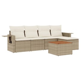 Maison exclusive - salon de jardin avec coussins 6 pcs beige résine tressée