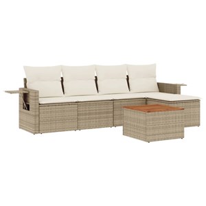 Maison exclusive - salon de jardin avec coussins 6 pcs beige résine tressée