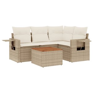 Maison exclusive - salon de jardin avec coussins 5 pcs beige résine tressée