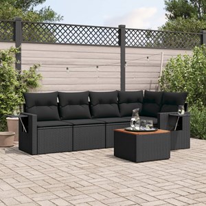 Maison exclusive - salon de jardin 6 pcs avec coussins noir résine tressée