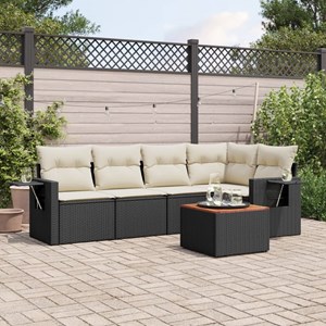 Maison exclusive - salon de jardin 6 pcs avec coussins noir résine tressée
