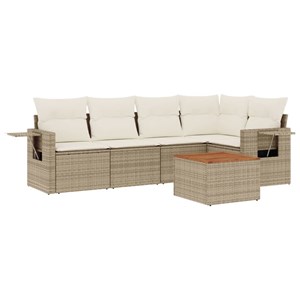 Maison exclusive - salon de jardin avec coussins 6 pcs beige résine tressée