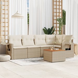 Maison exclusive - salon de jardin avec coussins 6 pcs beige résine tressée
