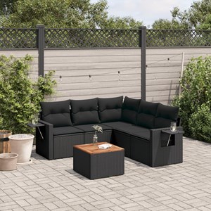 Maison exclusive - salon de jardin 6 pcs avec coussins noir résine tressée