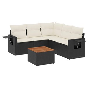 Maison exclusive - salon de jardin 6 pcs avec coussins noir résine tressée
