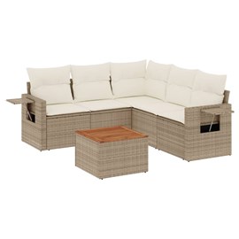 Maison exclusive - salon de jardin avec coussins 6 pcs beige résine tressée