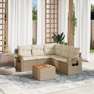 Maison exclusive - salon de jardin avec coussins 6 pcs beige résine tressée