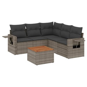 Maison exclusive - salon de jardin 6 pcs avec coussins gris résine tressée