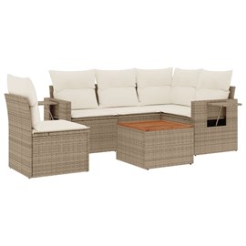 Maison exclusive - salon de jardin avec coussins 6 pcs beige résine tressée