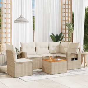 Maison exclusive - salon de jardin avec coussins 6 pcs beige résine tressée