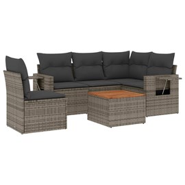 Maison exclusive - salon de jardin 6 pcs avec coussins gris résine tressée
