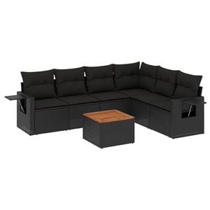 Maison exclusive - salon de jardin 7 pcs avec coussins noir résine tressée