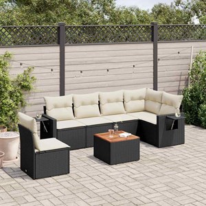 Maison exclusive - salon de jardin 7 pcs avec coussins noir résine tressée