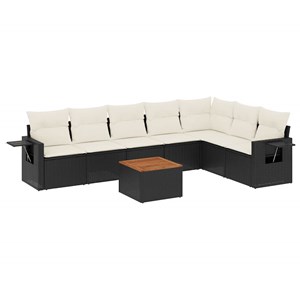 Maison exclusive - salon de jardin 8 pcs avec coussins noir résine tressée