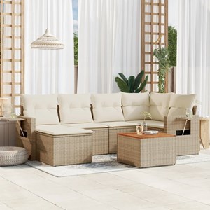 Maison exclusive - salon de jardin avec coussins 7 pcs beige résine tressée