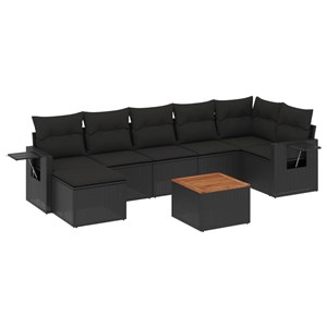 Maison exclusive - salon de jardin 8 pcs avec coussins noir résine tressée