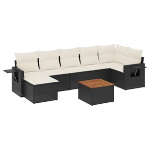 Maison exclusive - salon de jardin 8 pcs avec coussins noir résine tressée