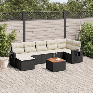 Maison exclusive - salon de jardin 8 pcs avec coussins noir résine tressée