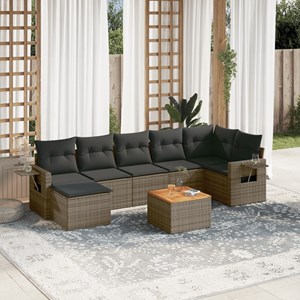 Maison exclusive - salon de jardin 8 pcs avec coussins gris résine tressée