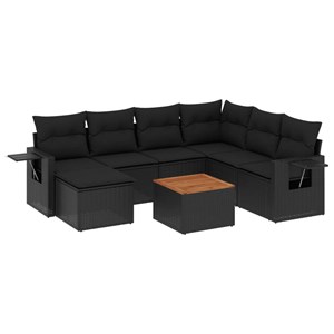 Maison exclusive - salon de jardin 8 pcs avec coussins noir résine tressée