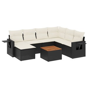 Maison exclusive - salon de jardin 8 pcs avec coussins noir résine tressée