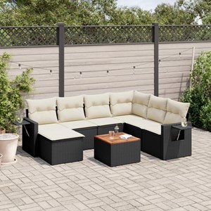 Maison exclusive - salon de jardin 8 pcs avec coussins noir résine tressée