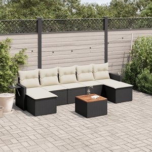 Maison exclusive - salon de jardin 8 pcs avec coussins noir résine tressée