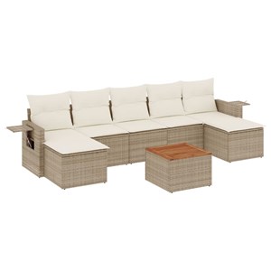 Maison exclusive - salon de jardin avec coussins 8 pcs beige résine tressée