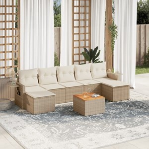 Maison exclusive - salon de jardin avec coussins 8 pcs beige résine tressée