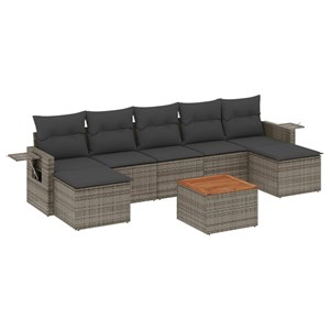 Maison exclusive - salon de jardin 8 pcs avec coussins gris résine tressée