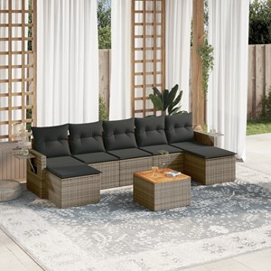 Maison exclusive - salon de jardin 8 pcs avec coussins gris résine tressée