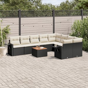 Maison exclusive - salon de jardin 10 pcs avec coussins noir résine tressée