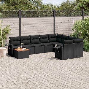 Maison exclusive - salon de jardin 10 pcs avec coussins noir résine tressée