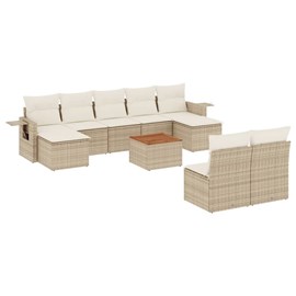 Maison exclusive - salon de jardin avec coussins 10 pcs beige résine tressée