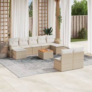 Maison exclusive - salon de jardin avec coussins 10 pcs beige résine tressée