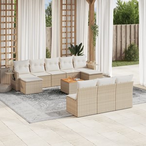 Maison exclusive - salon de jardin 11 pcs avec coussins beige résine tressée
