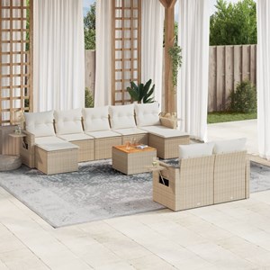 Maison exclusive - salon de jardin avec coussins 10 pcs beige résine tressée