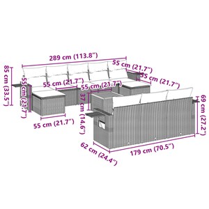 Maison exclusive - salon de jardin 11 pcs avec coussins noir résine tressée