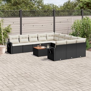 Maison exclusive - salon de jardin 12 pcs avec coussins noir résine tressée