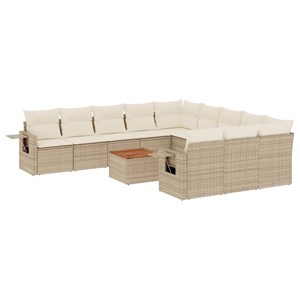 Maison exclusive - salon de jardin avec coussins 12 pcs beige résine tressée