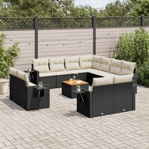 Maison exclusive - salon de jardin 12 pcs avec coussins noir résine tressée