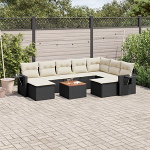 Maison exclusive - salon de jardin 10 pcs avec coussins noir résine tressée