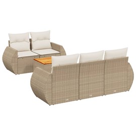 Maison exclusive - salon de jardin avec coussins 6 pcs beige résine tressée